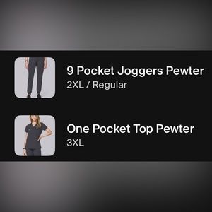 MANDALA Scrub Set Pewter 2X/3X